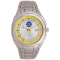 Men's Monterey Silver Watch W/ Stainless Steel Bracelet & Yellow Inner